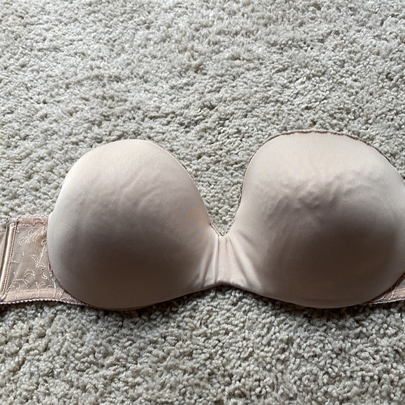 Vanity Fair Women's Gel Touch Padded Strapless Push Up Bra 36C beige - Picture 3 of 5